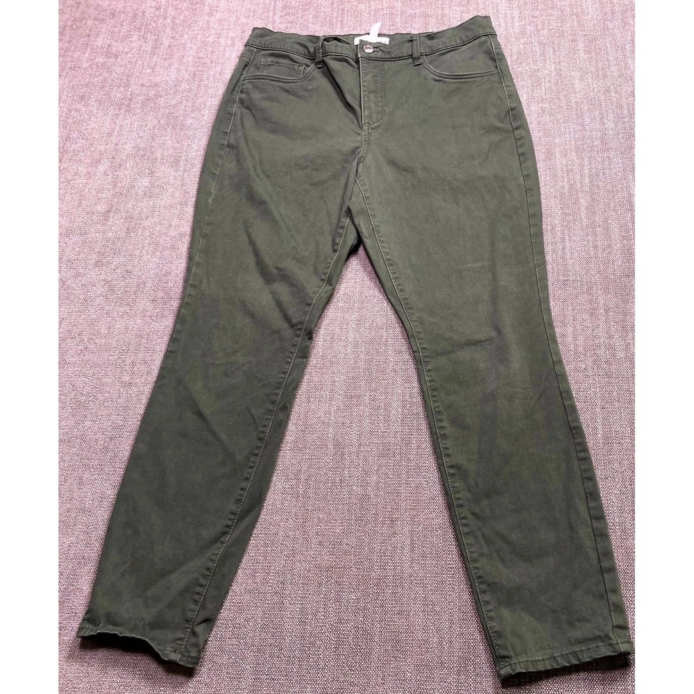 Loft Skinny Pants Womens 30/10 Green Pockets Casual Ankle Everyday Wear